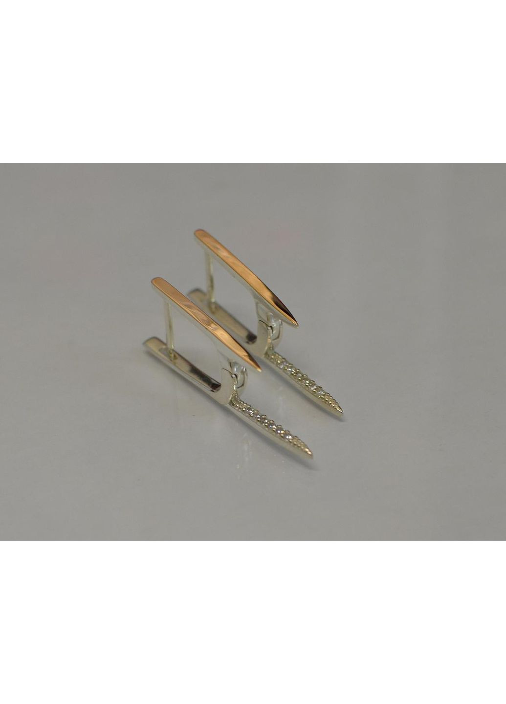 Серебряные серьги с золотыми вставками Silver Style (367112551)