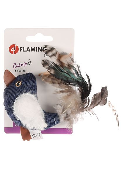 Игрушка для котов Jeany Bird с кошачьей мятой и перьями, 15 х 13 см, Синий (5400585199406) Flamingo (346389752)