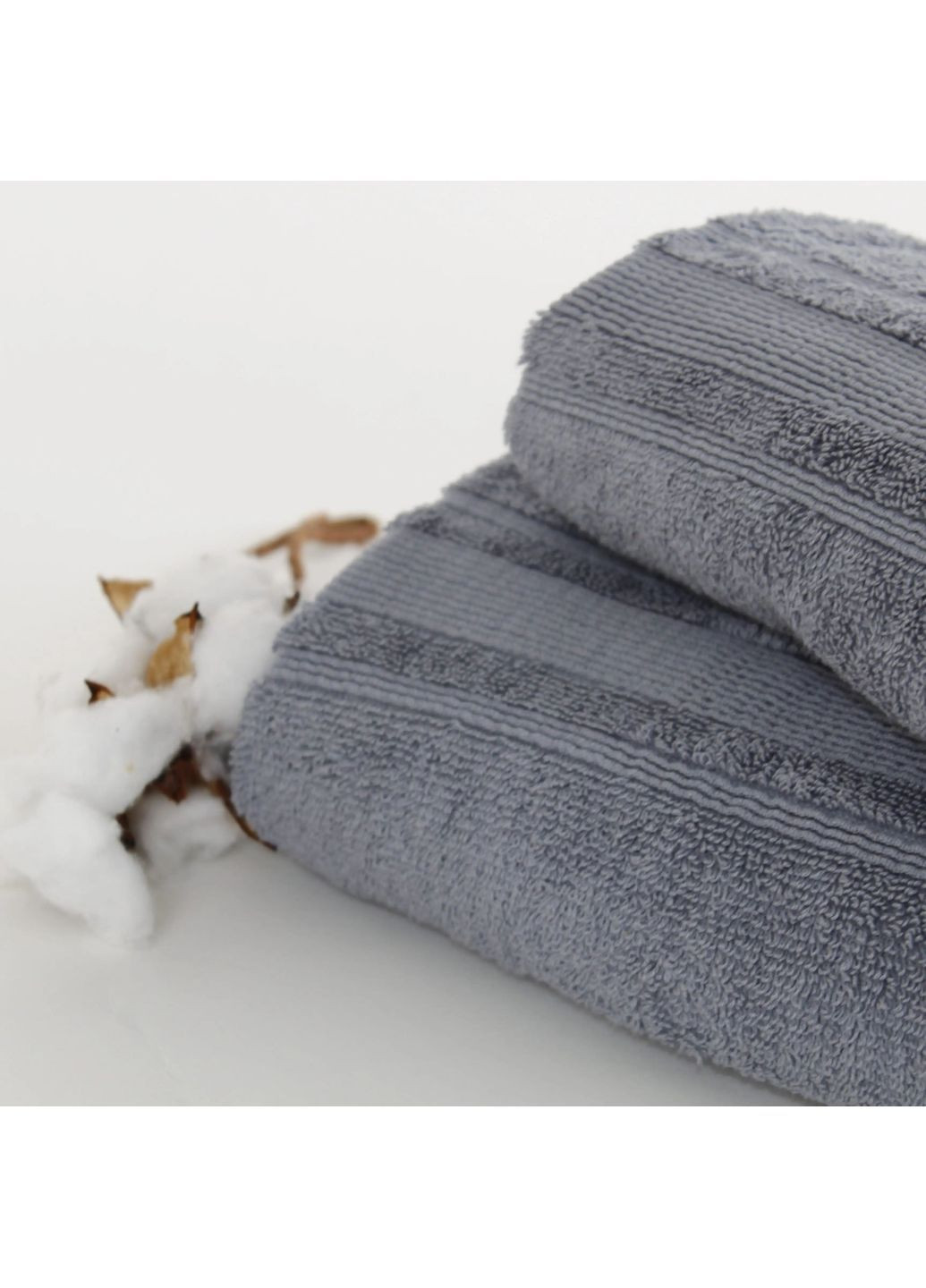 Хлопковое полотенце для лица 50*90 см, 550 г/м2 Fancy Серый (256505090) ТЕП однотонный серый