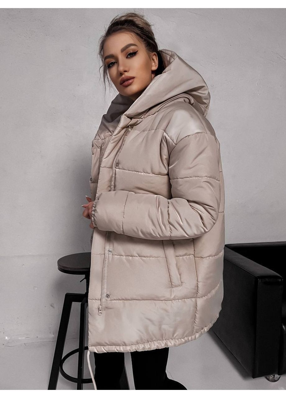 Бежевий демісезонний Пуховик No Brand
