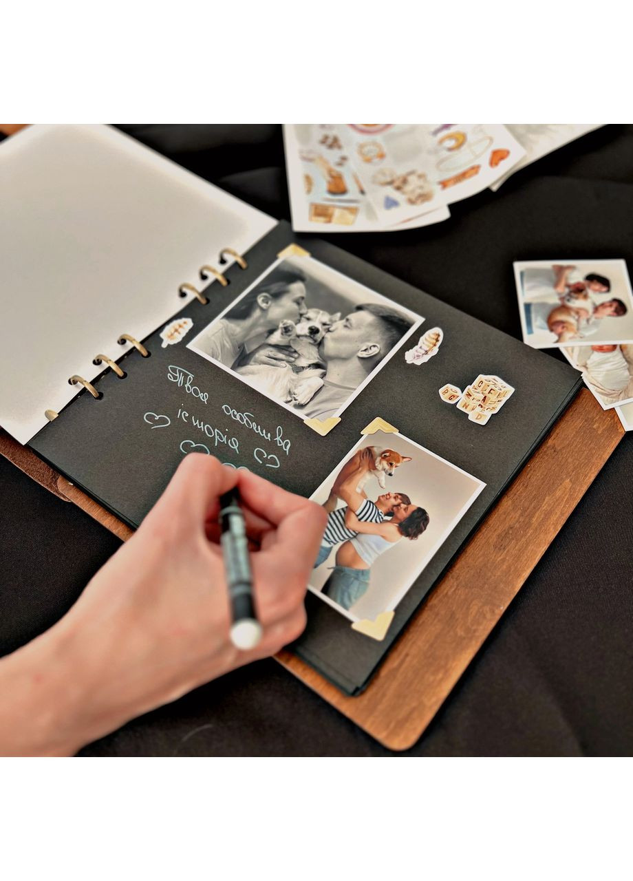 Альбом из дерева / фотоальбом на подарок / 23x23 см. крафтбук "Family" света, BROWN Your Magnets (367581399)