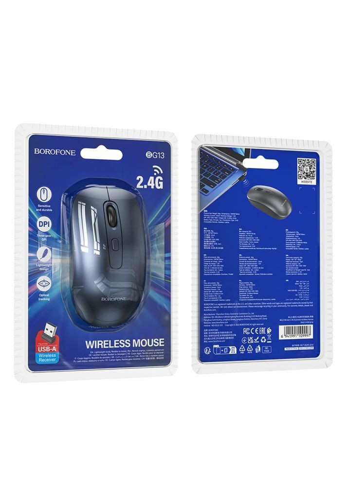 Беспроводная оптическая мышка BG13 USB 2.4GHz DPI 800-1600 Borofone (340130762)