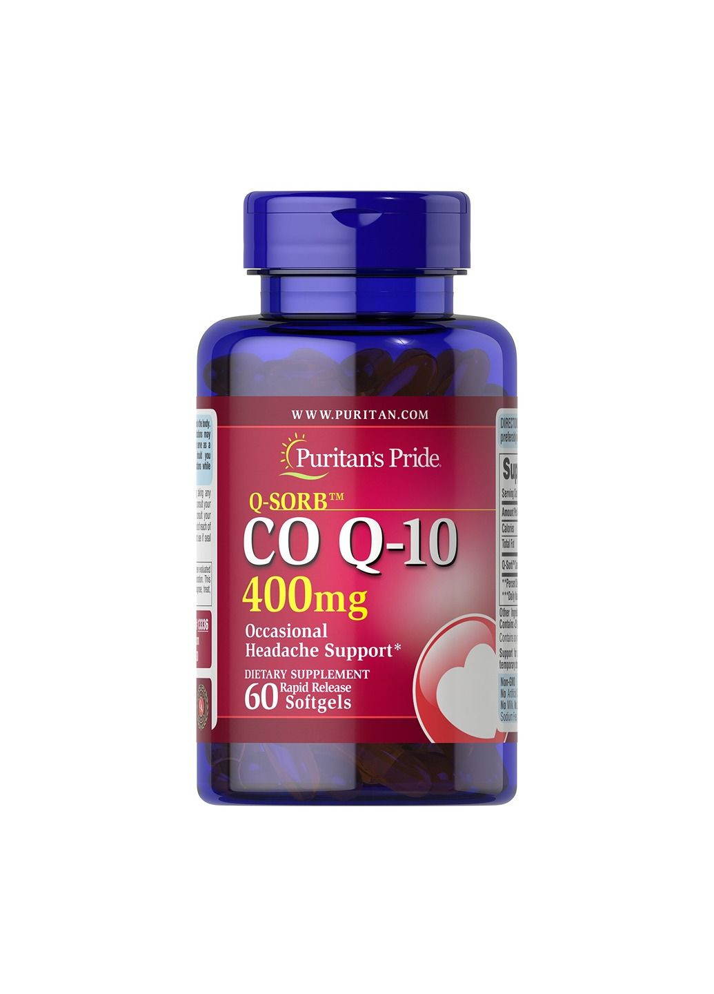 Добавка Q-SORB™ CO Q-10 400 mg - 60 Rapid Release Softgels Puritans Pride (364201588)