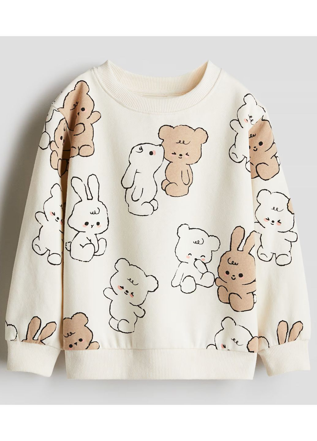 H&M світшот для дівчинки малюнок молочний повсякденний трикотаж