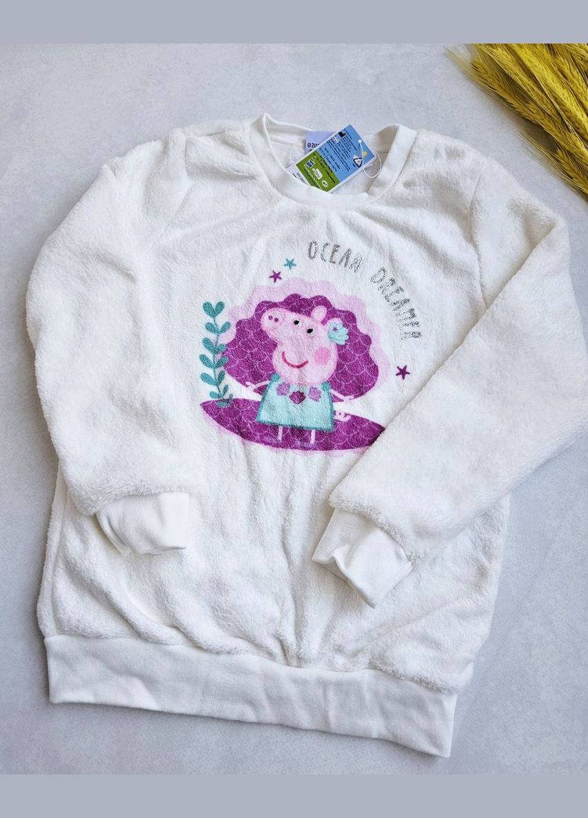 Біла зимня дитяча тепла флісова піжама для дівчинки Lupilu Піжама