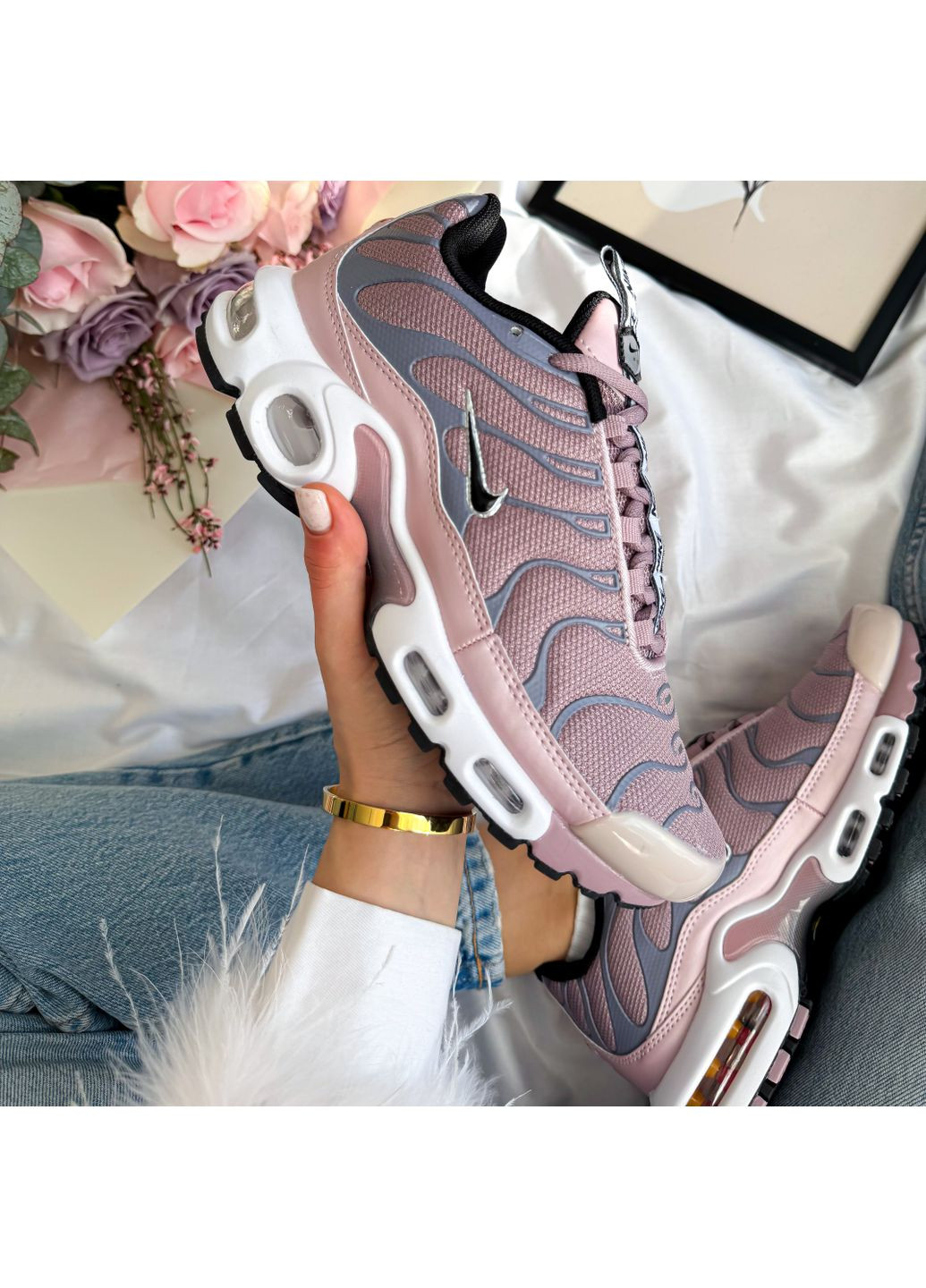 Кроссовки женские Nike Air Max TN Plus pink | Найк Аир Макс ТН плюс розовые No Brand розовые демисезоны (350879880)