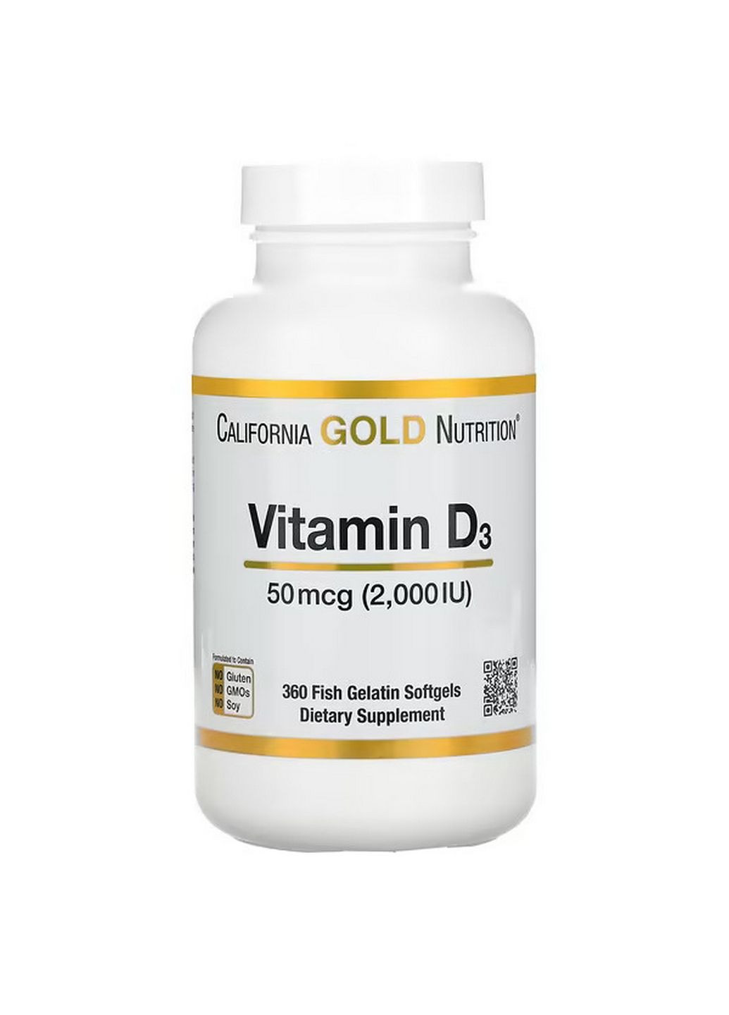 Витамины и минералы Vitamin D3 50 mcg, 360 рыбных капсул California Gold Nutrition (293337846)