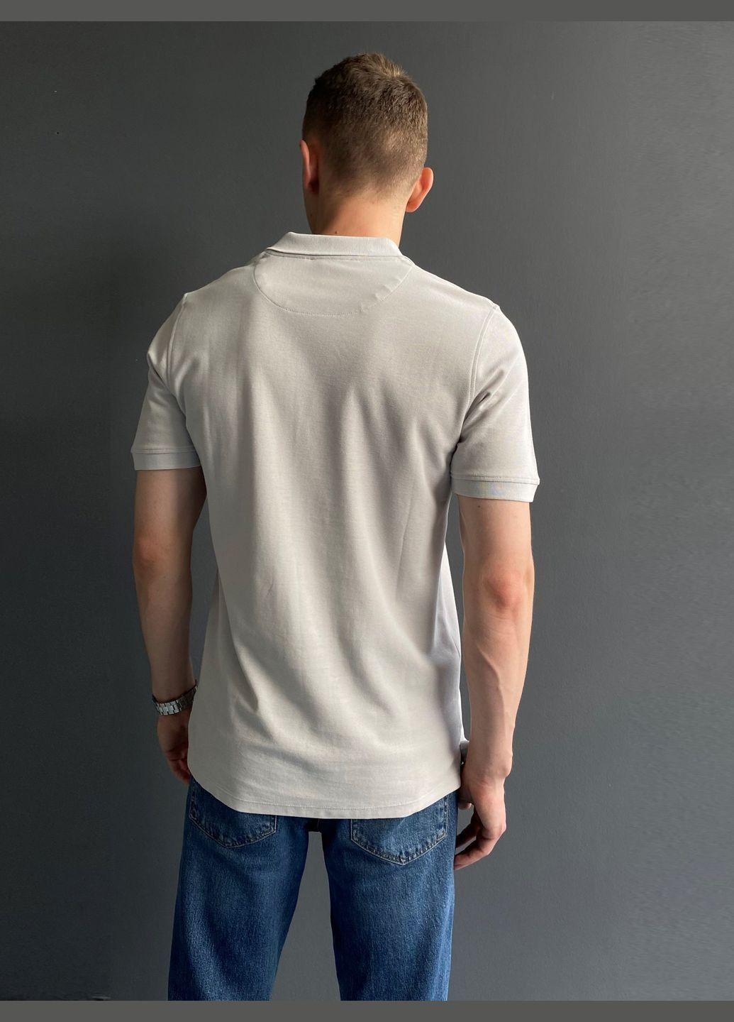 Серая футболка-поло для мужчин John Richmond