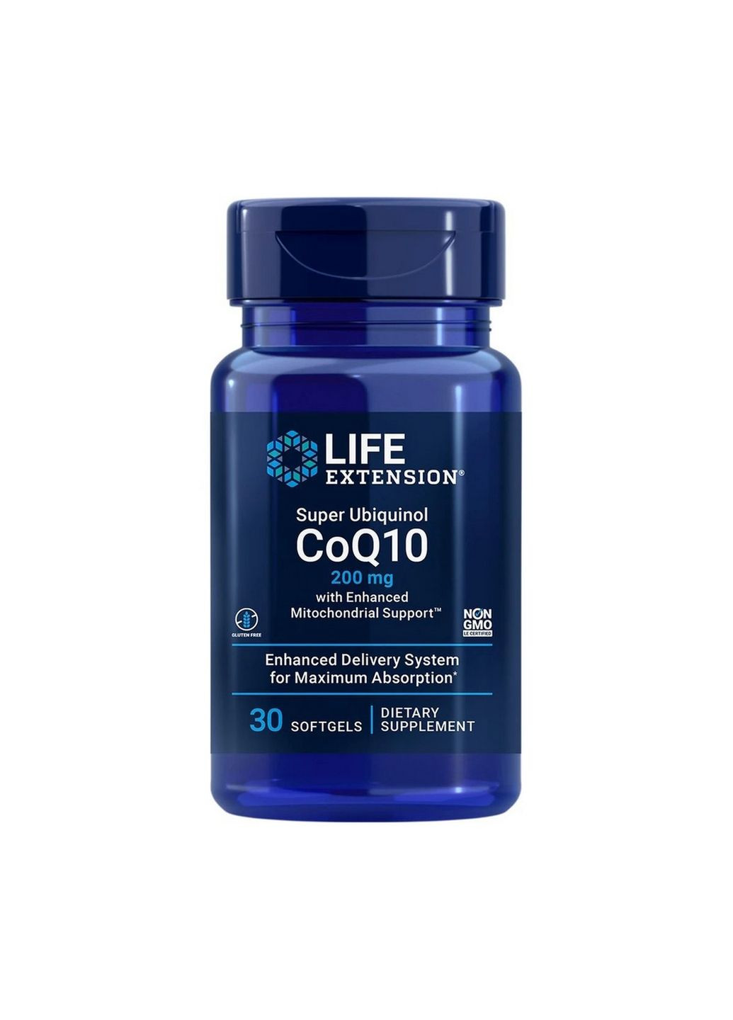 Натуральная добавка Super Ubiquinol CoQ10 200 mg, 30 капсул Life Extension (293479018)