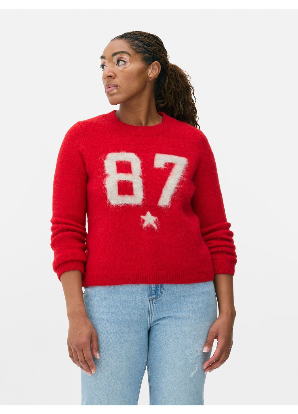 Красный джемпер демисезон,красный с принтом, Primark