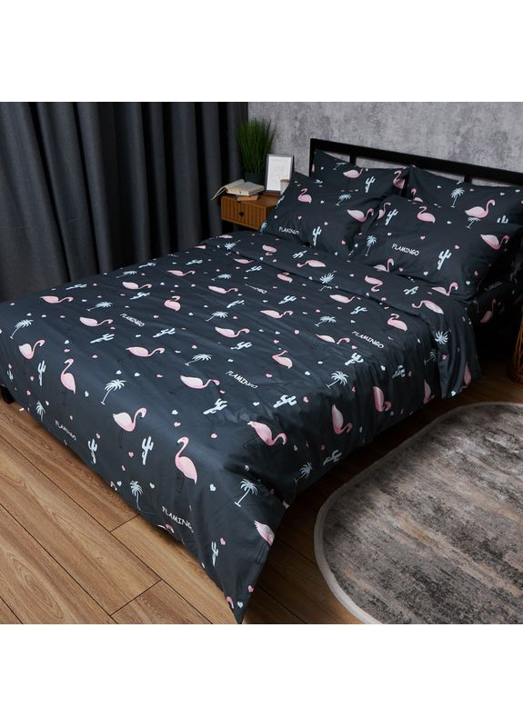 Комплект постільної білизни Satin Elit «» Полуторний 143х210 наволочки 4х50х70 (MS-820008313) Moon&Star Flamingo (356112633)