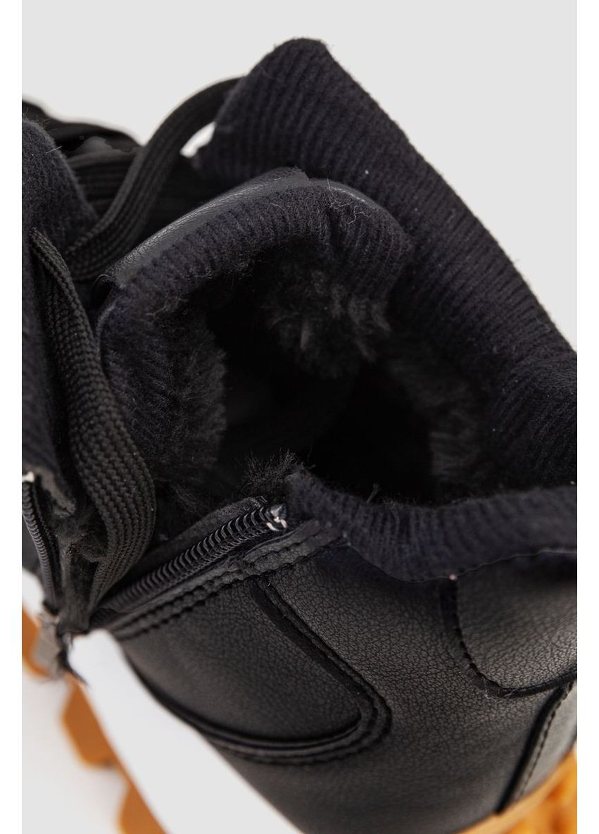 Кроссовки женские с мехом, 243RGM95 Fashion чёрные зима (360857997)