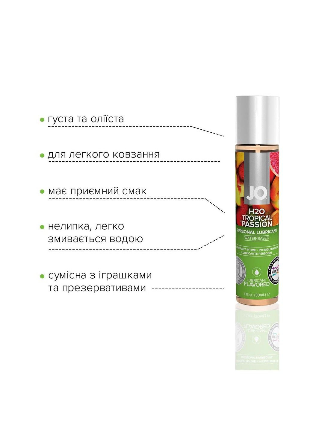 Вкусовой лубрикант H2O Тропическая страсть 30мл Jo (316254213)