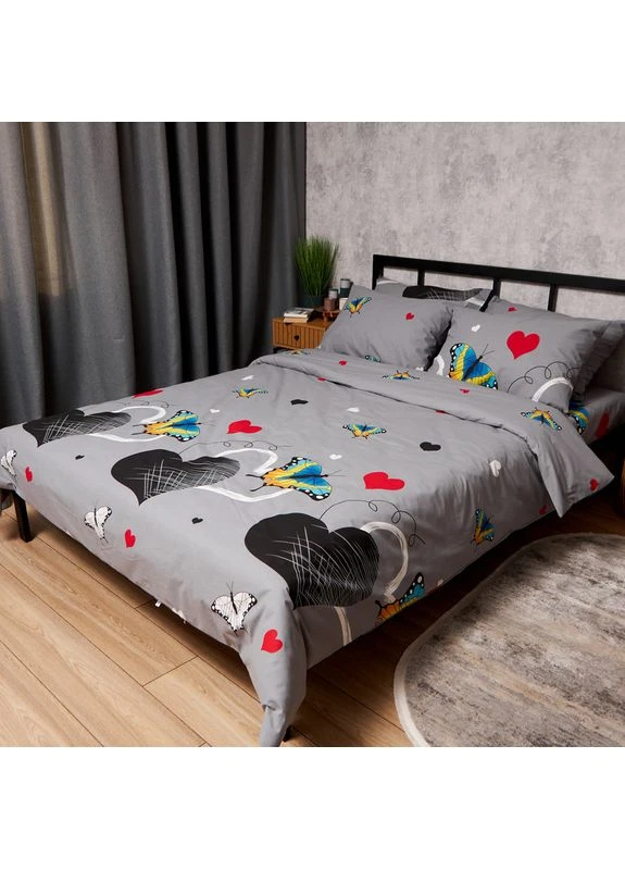 Комплект постільної білизни Бязь Gold Люкс King Size 220x240 наволочки 4х50х70 (MS-820008858) Moon&Star Butterfly Love (356116204)