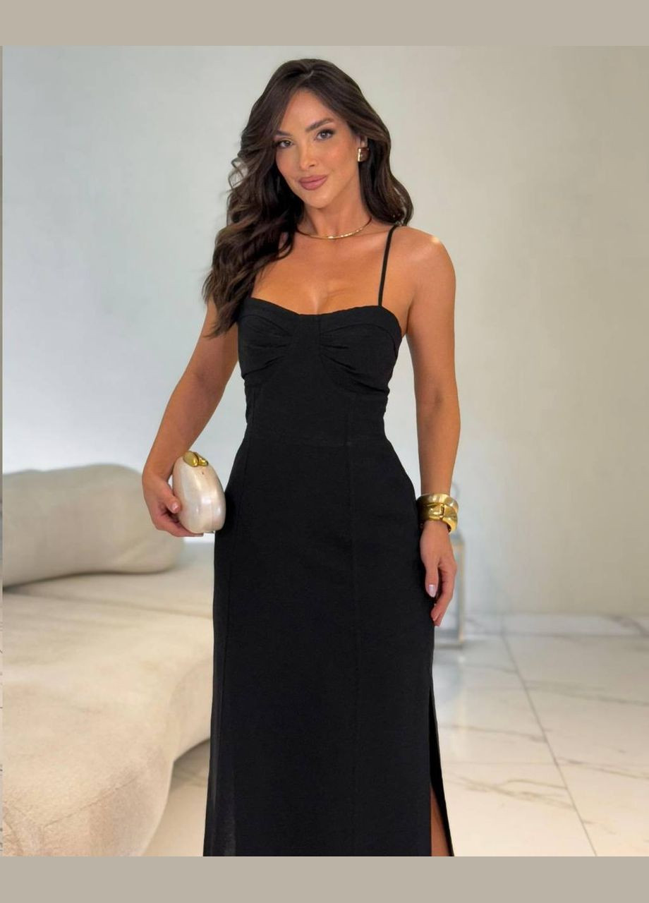 Черное сарафан Garna однотонное