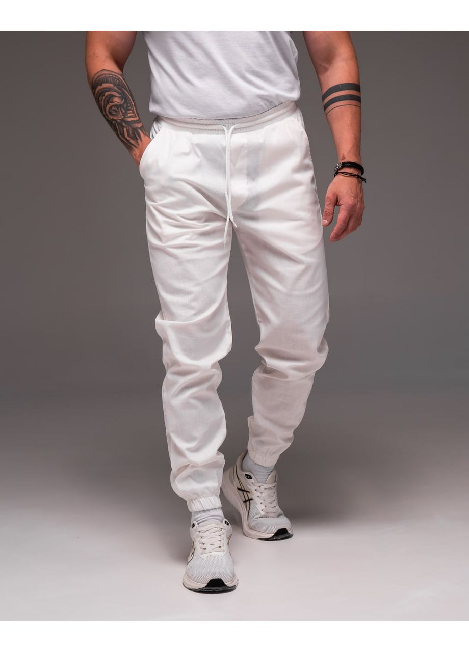 Белые демисезонные брюки No Brand