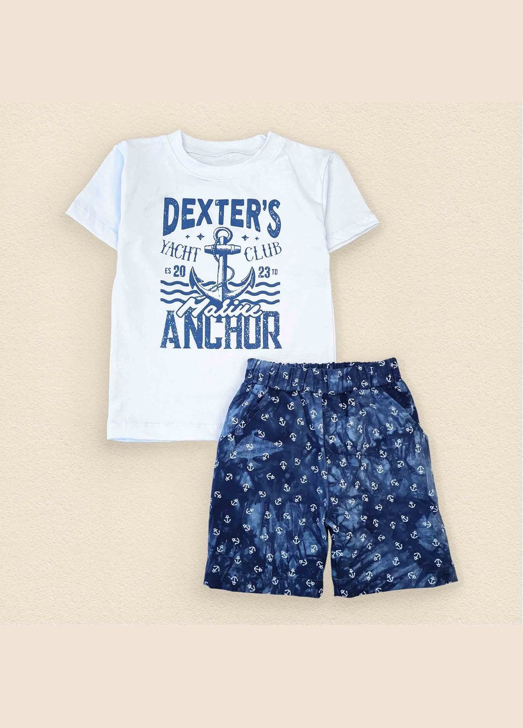 Комбинированный летний комплект для мальчика dexter`s шорты футболка dexters club темно-синий;белый dexter's