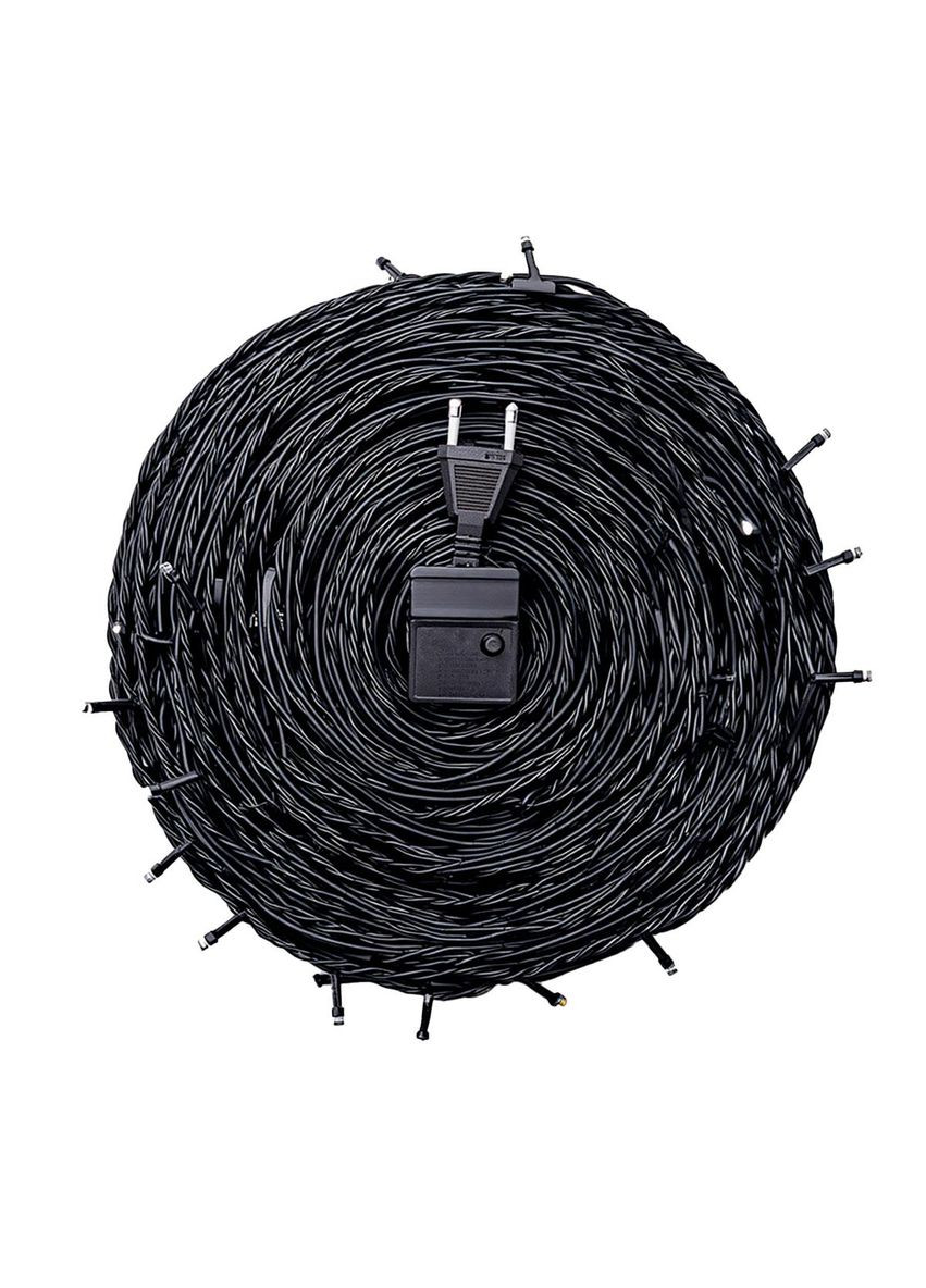 Новорічна гірлянда кімнатна нитка 22 м 220 LED чорний провід Білий W220LED22MBW Garlando (370707831)