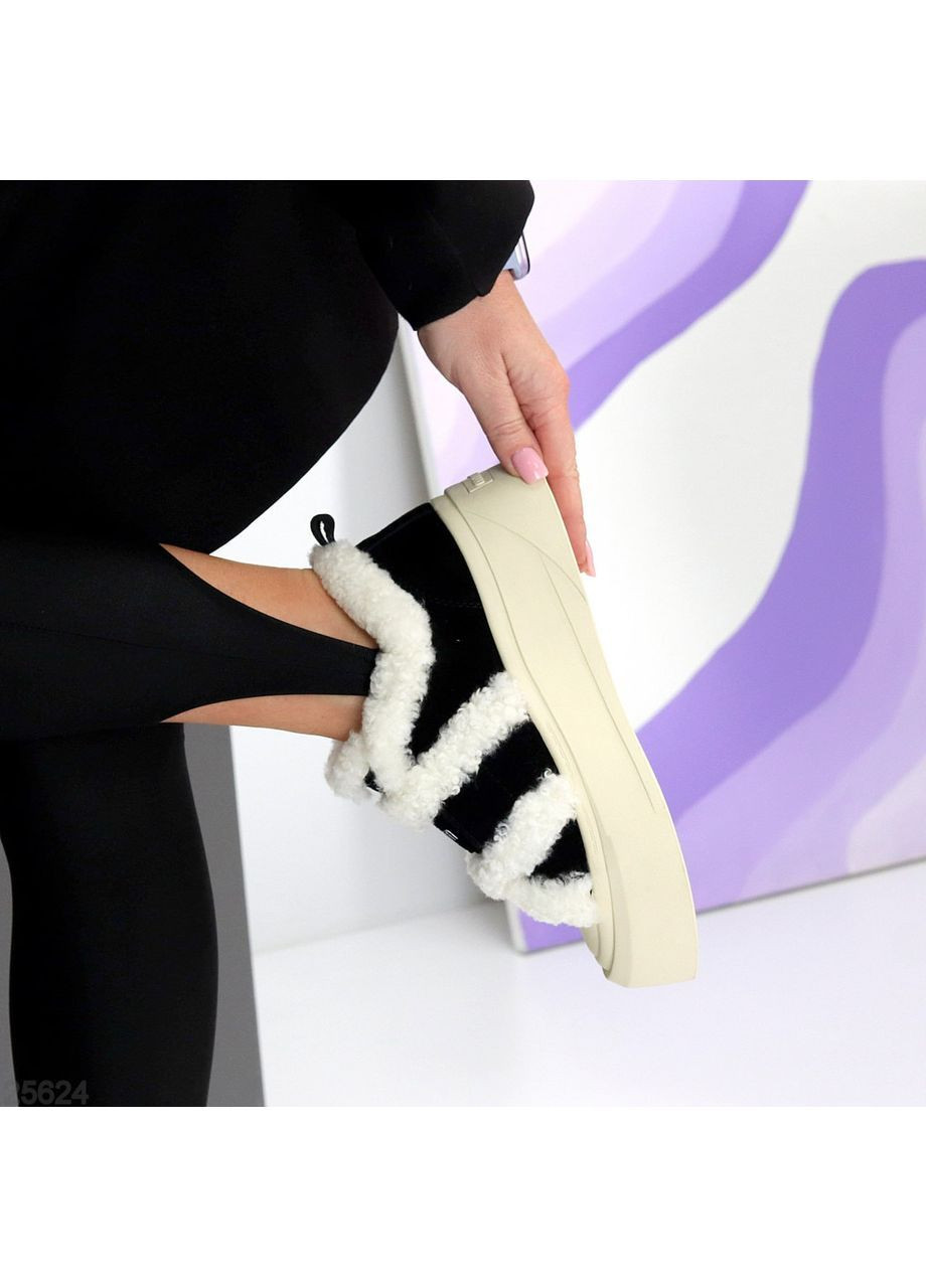 автоледи nelsa (код 25624) 🖤 натуральная замша | натуральный мех | зима No Brand