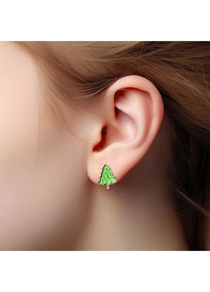 Комплект сережок кліпс Дитячий новорічний набір (пінгвін, сніжинка, ялинка) CASE CONTROL (355404623)