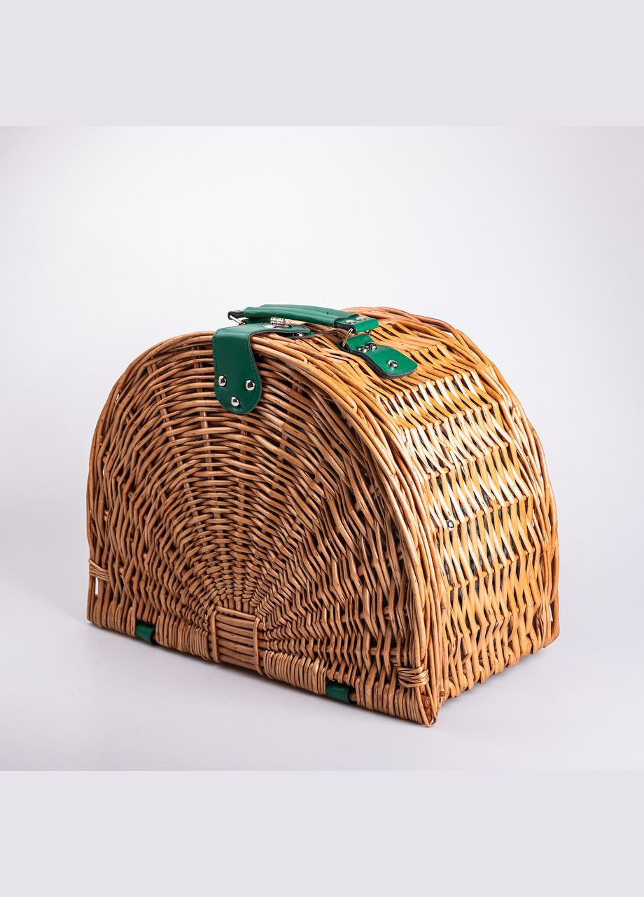 Корзина плетеная для пикника с посудой на 4 персоны 41х31х22 см набор посуды туристический для кемпинга LUGI (331162740)