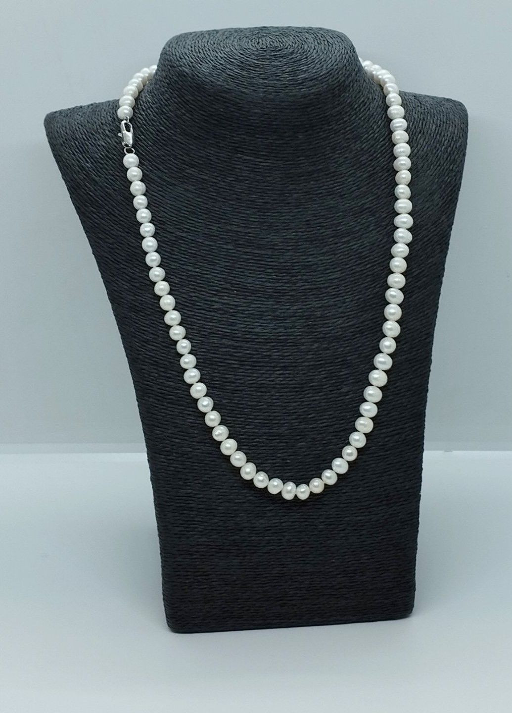 Намисто з білих річкових перлів, L=60 см, D=7 мм No Brand (299337922)