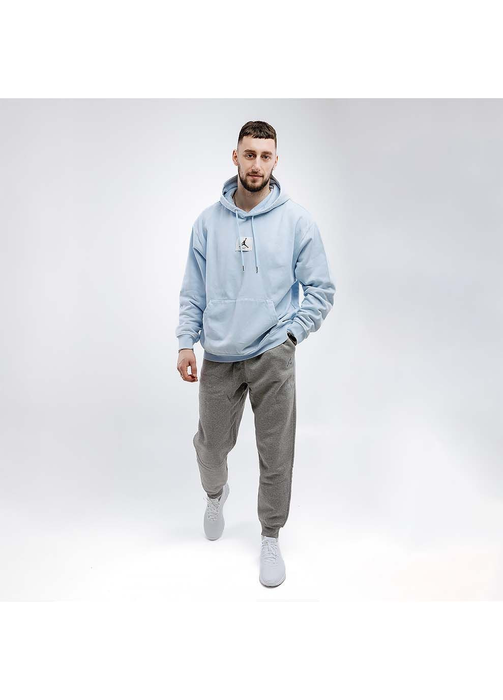 Мужское Худи MJ ESS STMT WASH FLC PO Голубой Jordan (367594783)