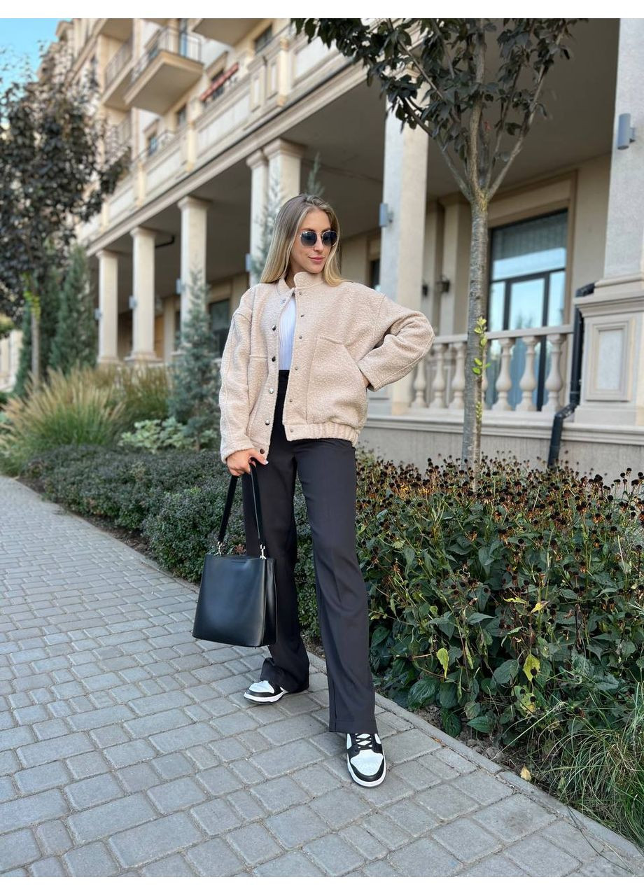 Стильный бомбер из кашемира "Баранец" – Размерная сетка в описании. DK/DL Мода без кордонів на кнопках (357435687)