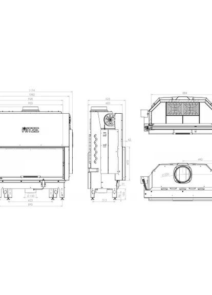 Каминная топка ALBERO AL19G.H-D Hitze (370385834)