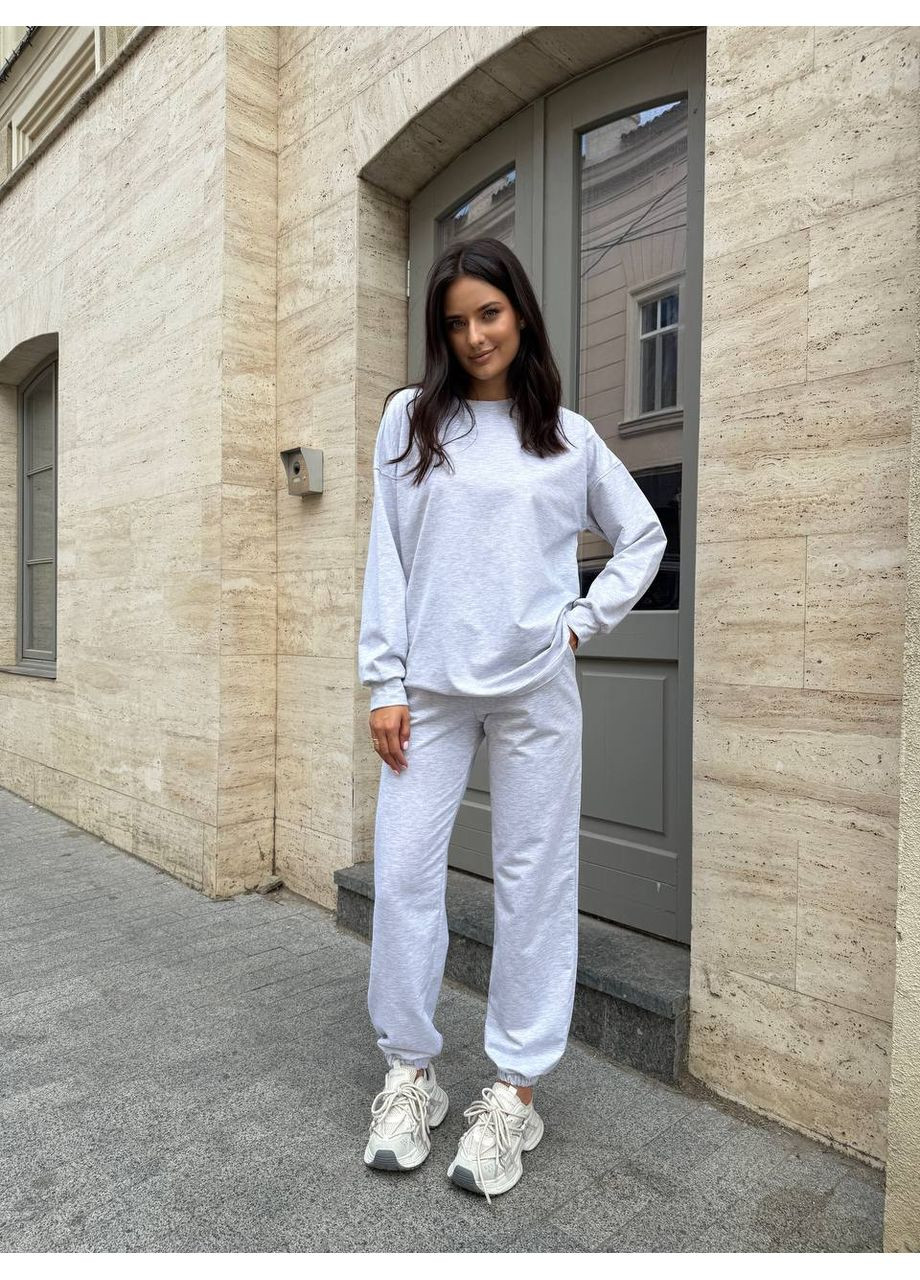 Жіночий спортивний костюм світшот оверсайз та штани-джогери MonCher (348432436)