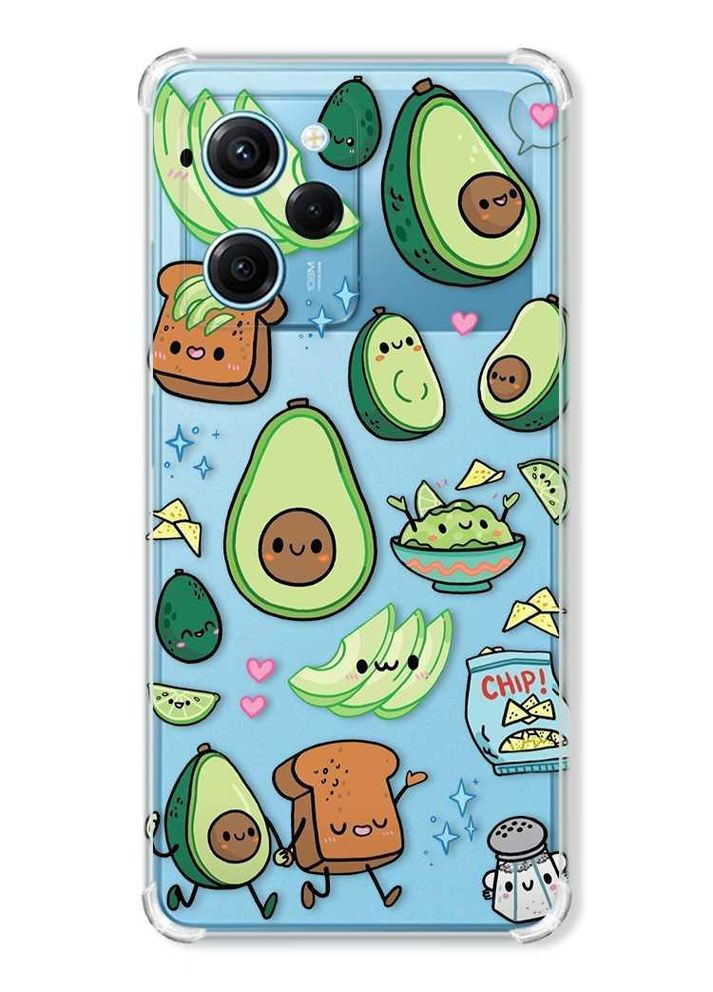 Чехол с утолщенными углами на Xiaomi Redmi Note 12 Pro Speed 5G:: Милашки авокадо каваи (принт 305) Creative (360695291)