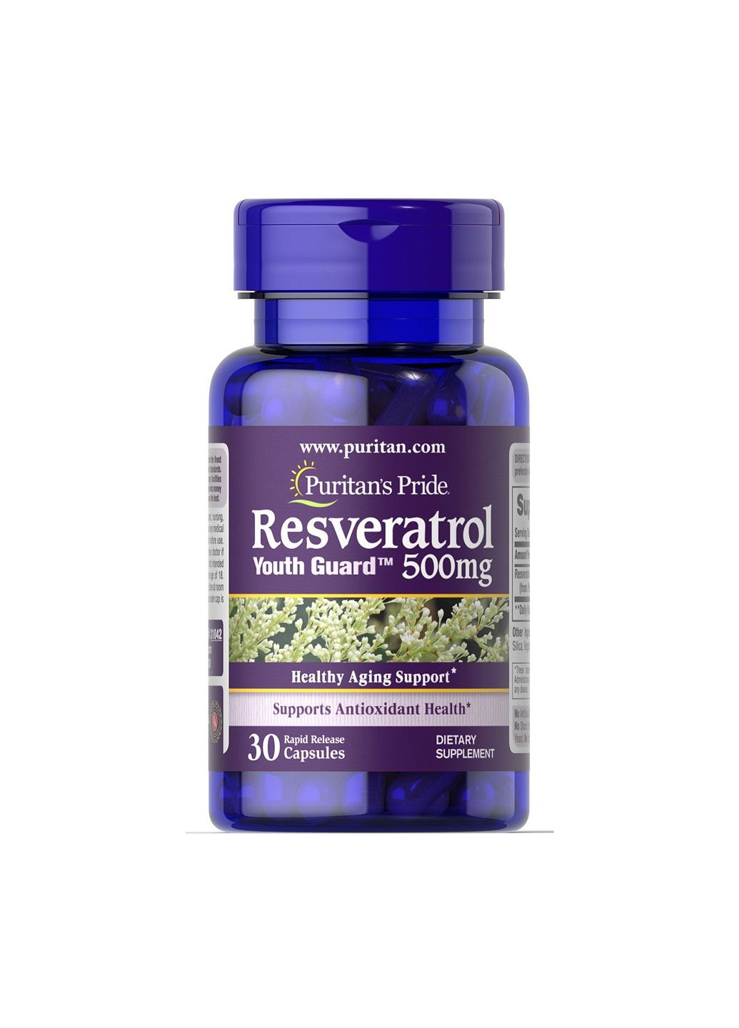 Добавка Resveratrol 500 mg - 30 caps Puritans Pride (364201599)