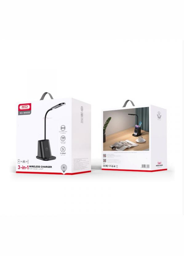 Настільна LED-лампа WX032 3 в 1 25 Вт Чорна XO (338188329)