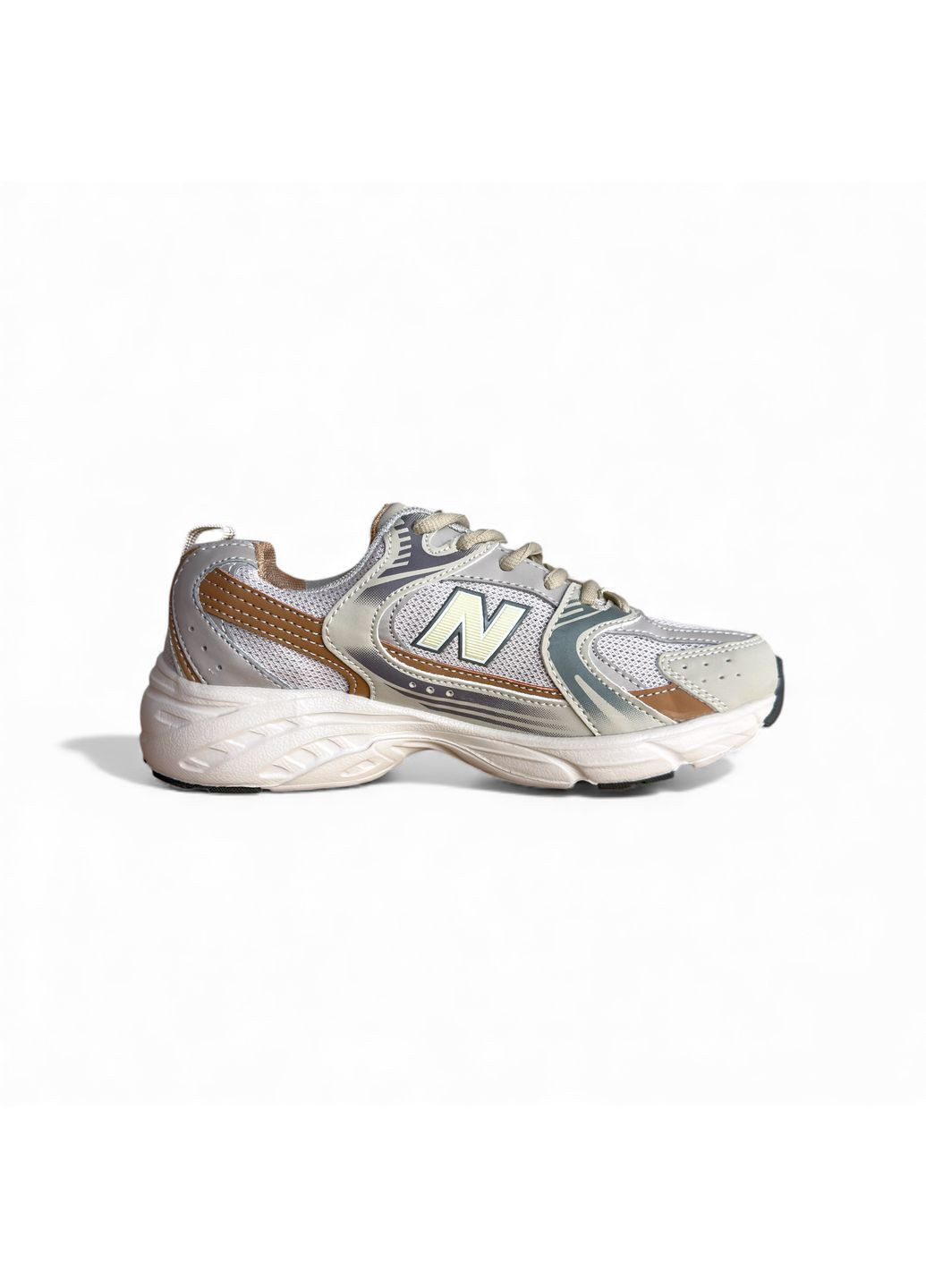 Жіночі кросівки New Balance Beige Brown No Brand 530 світло-коричневі демісезони (367179187)