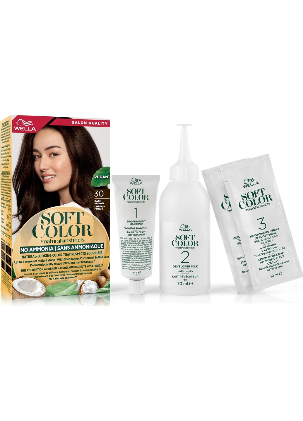 Фарба для волосся Soft Color 30 Темно-коричнева безаміачна 35 г 5869 Wella (400521757)