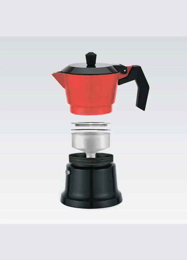 Кофеварка гейзерная алюминиевая 450 мл красная - черная (MR-1657-9) Maestro (349819436)