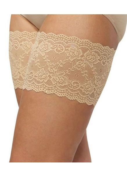 Жіноча підв'язки на стегна мереживні бандалетки елегантний захист від натирань колір бежевий No Brand Бандолетки (322289070)