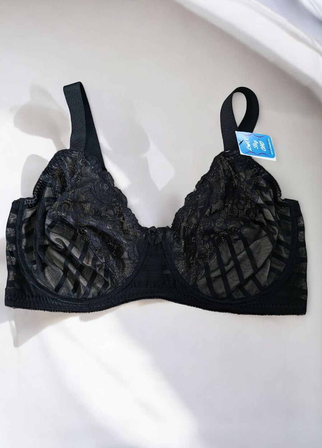 Чёрный балконет кружевной бюстгальтер FS с косточками полиамид