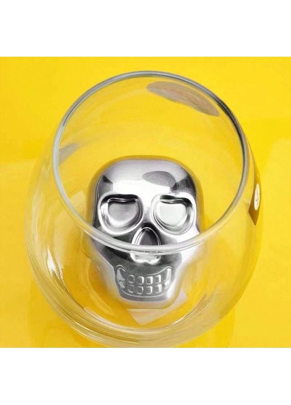 Набор из 6 камней в оригинальной форме черепа – кубики льда для охлаждения напитков + щипцы No Brand (325216345)