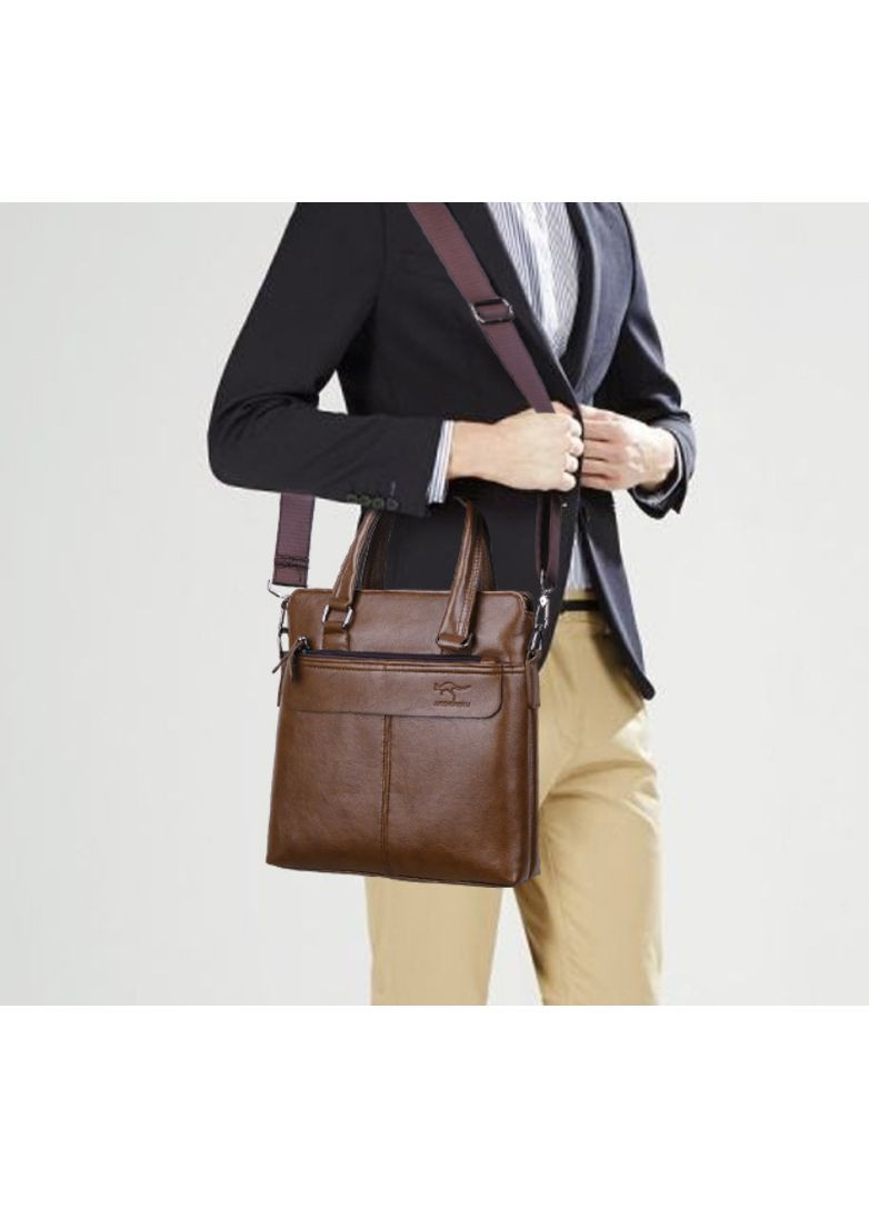 Чоловіча сумка планшетка Кенгуру світло-коричнева екошкіра на плече ProDobro (363259232)