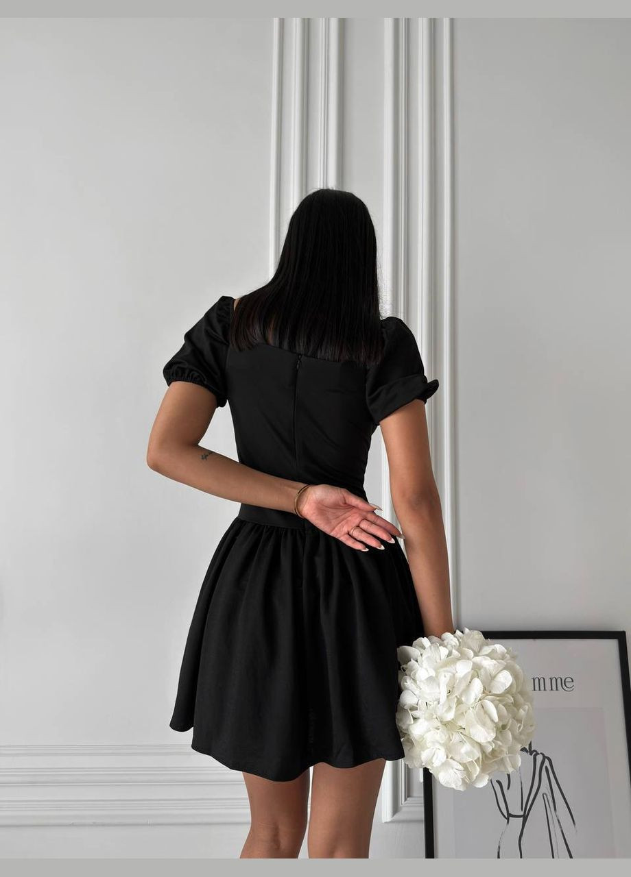 Женский комбинезон FINO Mode комбинезон-шорты чёрный деловой, повседневный, кэжуал, вечерний