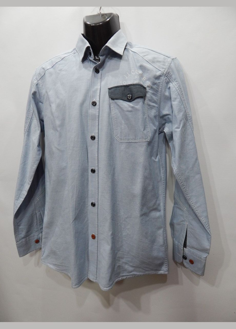 Синяя кэжуал рубашка однотонная Jack & Jones