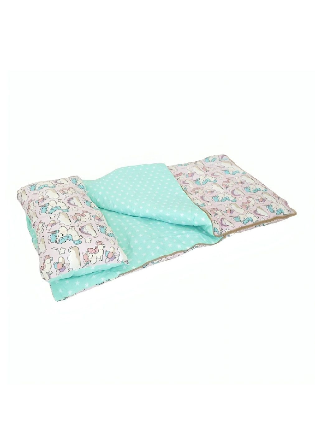 Детский спальный мешок постель для детей малышей хлопок с подушкой чехлом на молнии (479334-Prob) Единороги размер S Unbranded (317216624)