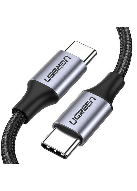 Кабель USB 2.0 Type-C M-M, 1 м, (18W) Чорний, Round Cable Nickel Plating Aluminum Shell US261 Ugreen (368631363)