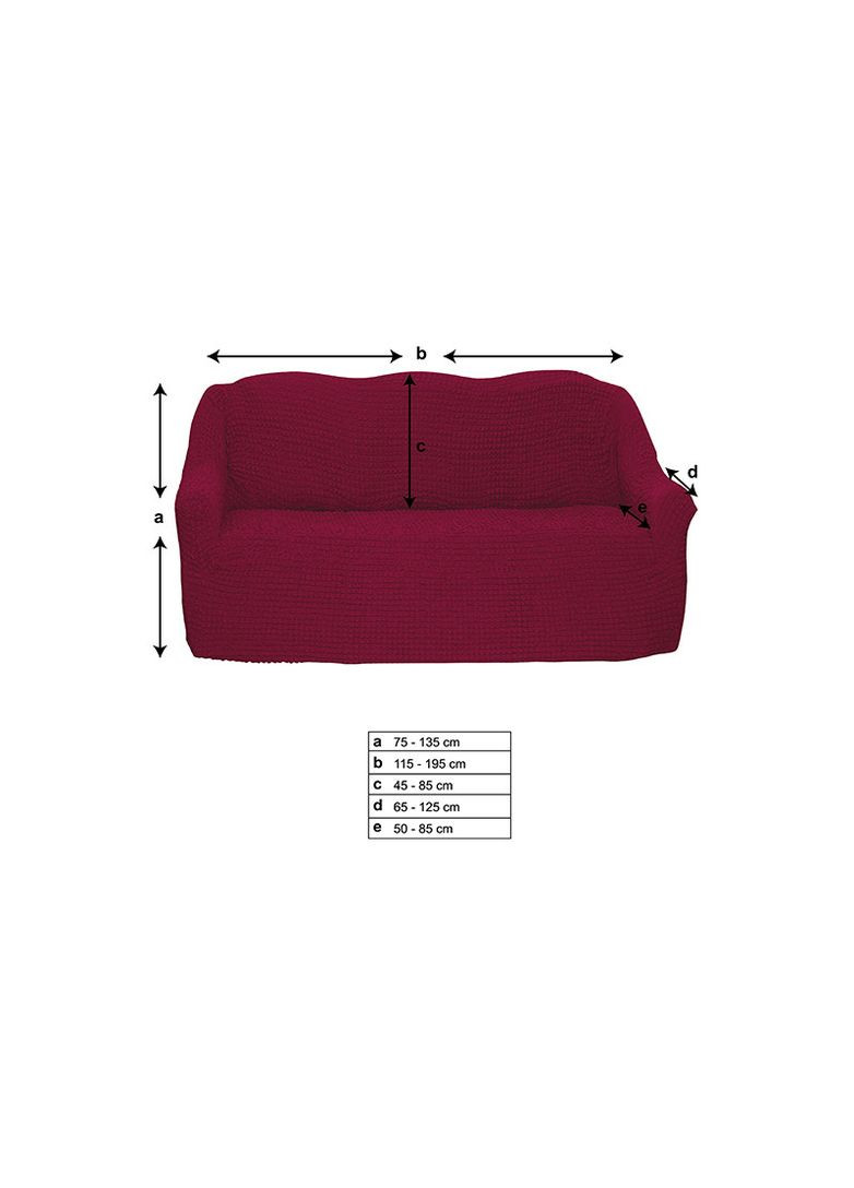 Чохол натяжний на тримісний диван без оборки 28-225 Фіолетовий Venera (268547748)
