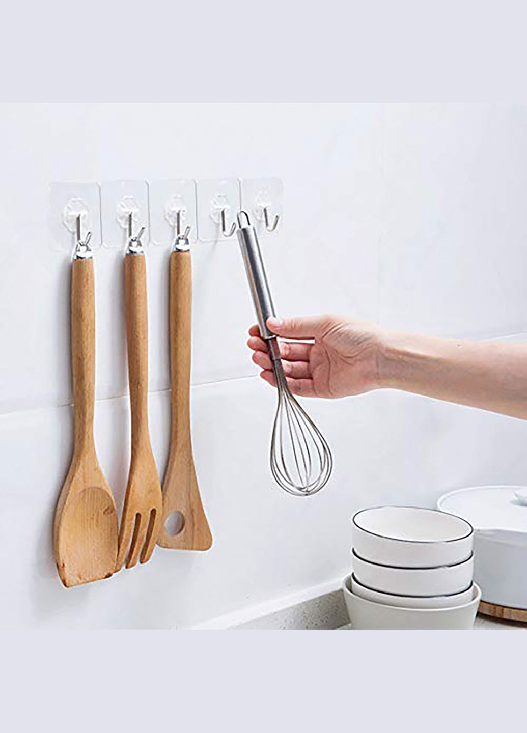 Гачок із нержавіючої сталі на липучці для кухні ванної без свердління стін 5.5x5.5 см Yu Xin (302507476)