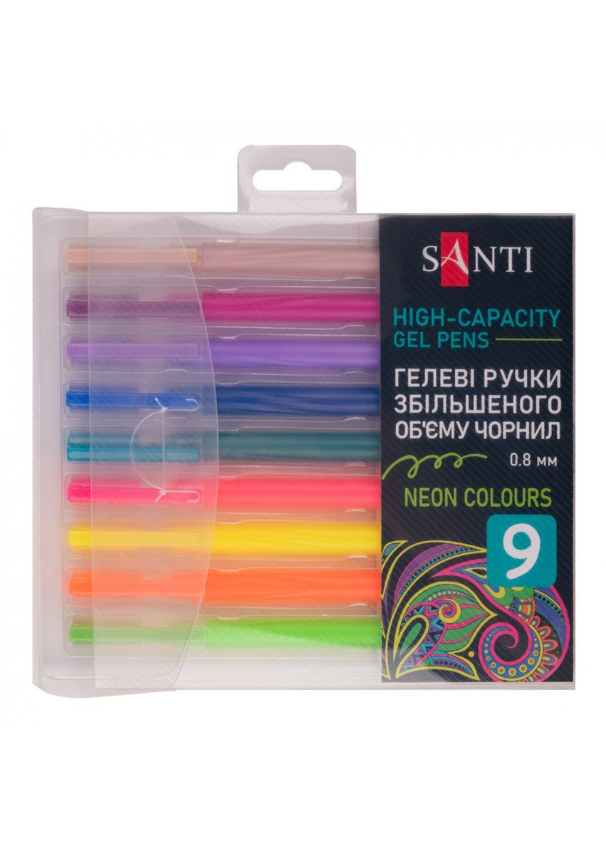 Набор гелевых цветных ручек 420472 9 шт Santi (364768537)