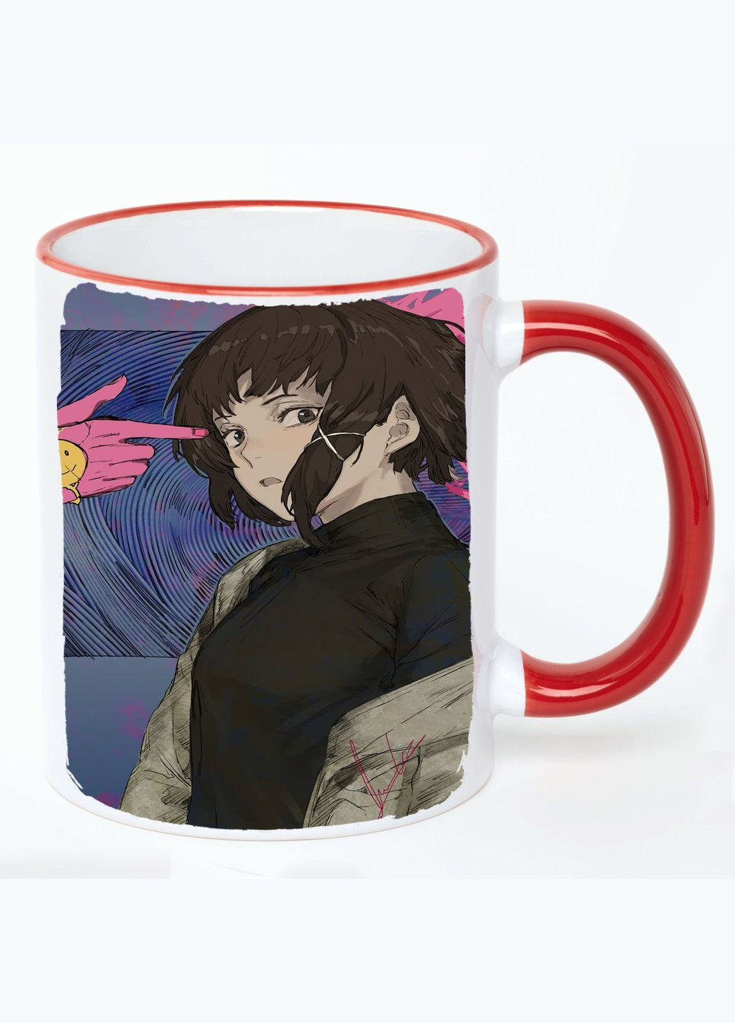 Чашка Експерименти Лейн Аніме #008 (кухоль, кухоль) Біла з Червоною ручкою 330 мл No Brand (322716608)