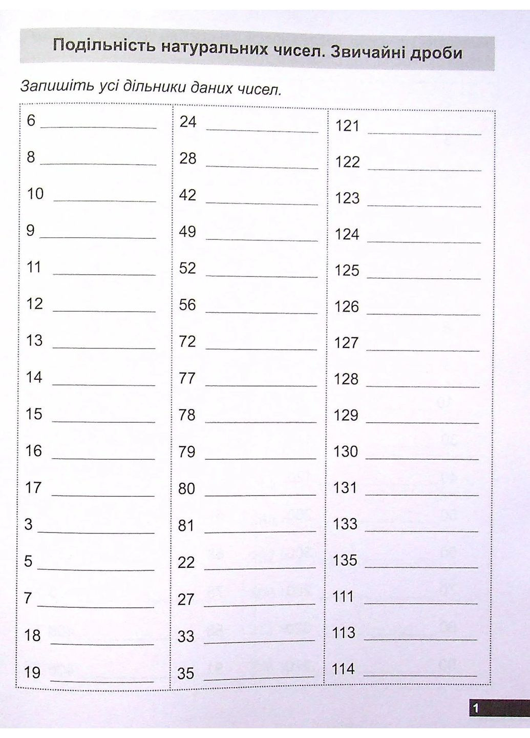 Математичний тренажер. 6 клас. Вправи зі звичайними дробами. Подільність натуральних чисел Торсінг (370063134)