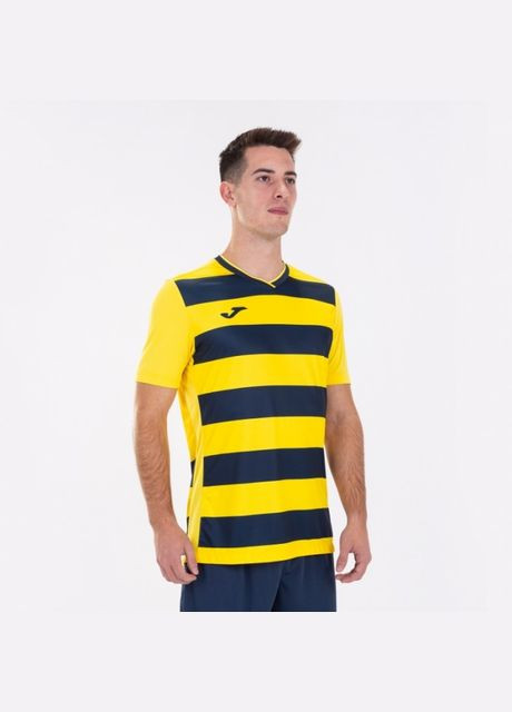 Желтая демисезонная футболка футбольная europa iv желтая с темно-синими полосками 101466.903 Joma Модель